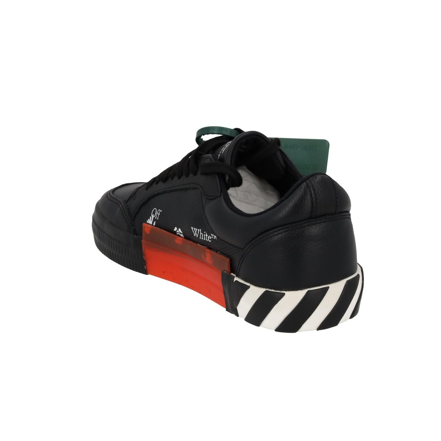 OFF WHITE Trainers Low Vulcanized Lace Black White Leather IT42 UK8 NEW RRP365