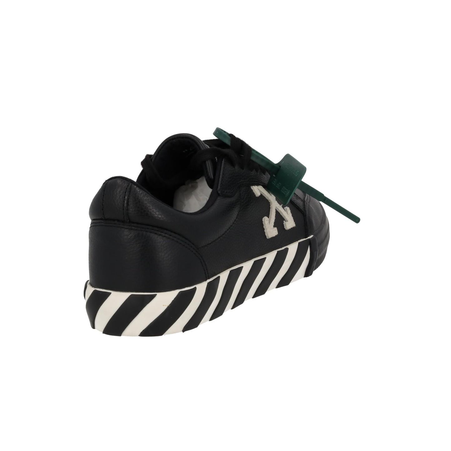 OFF WHITE Trainers Low Vulcanized Lace Black White Leather IT42 UK8 NEW RRP365