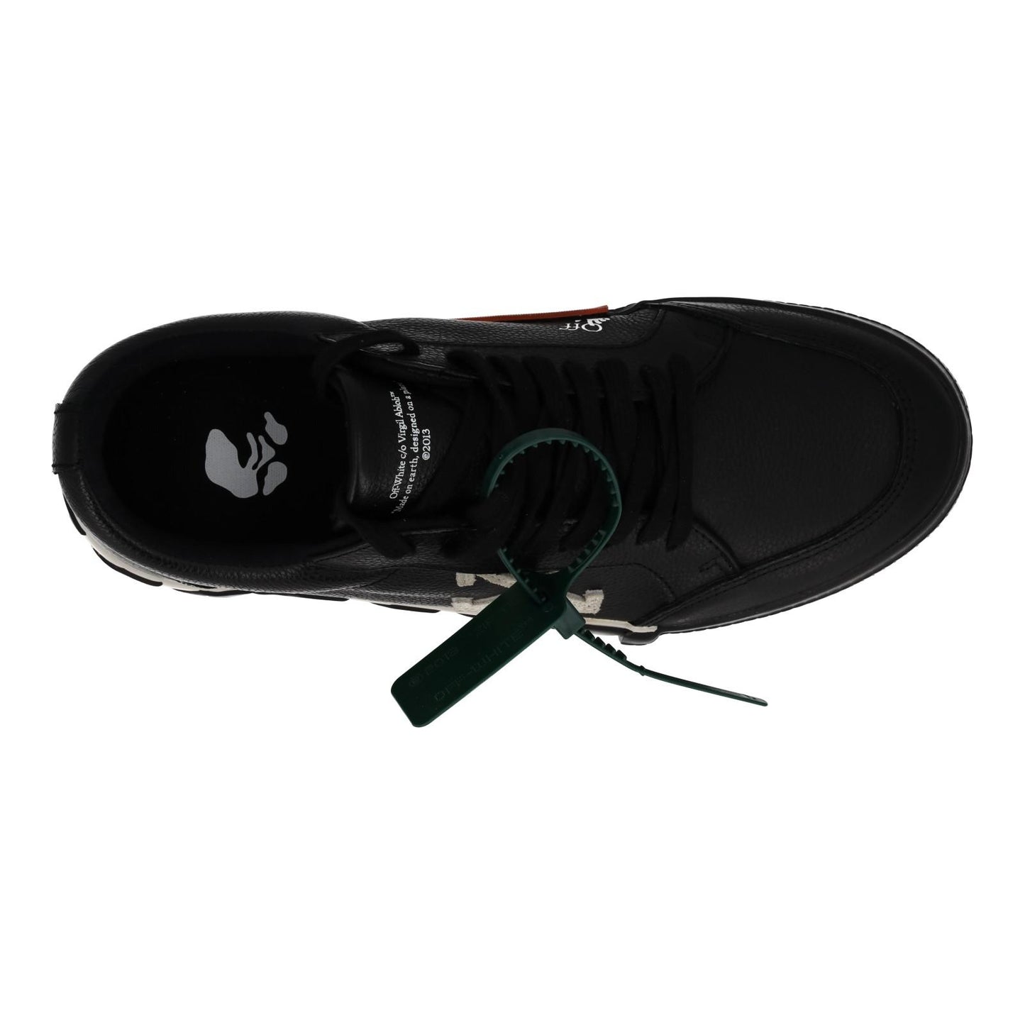 OFF WHITE Trainers Low Vulcanized Lace Black White Leather IT42 UK8 NEW RRP365