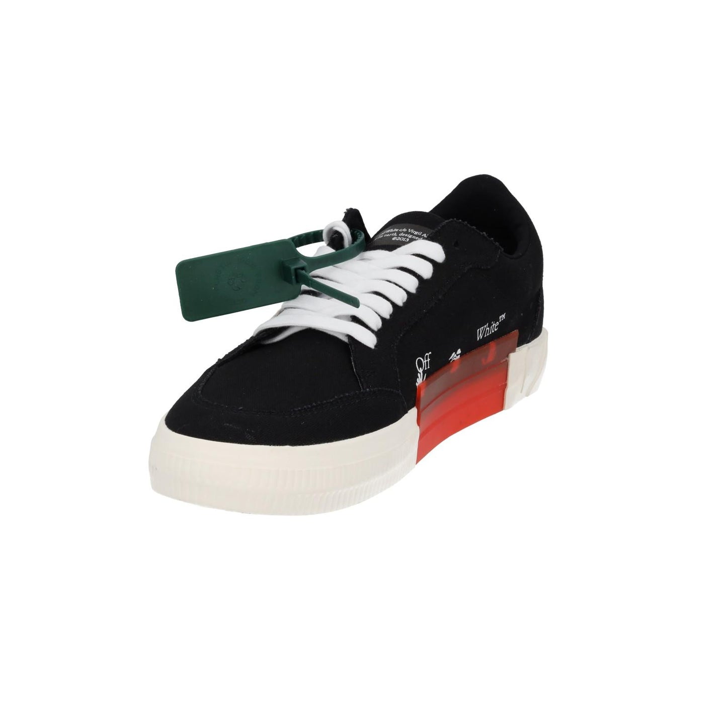 OFF WHITE Trainers Low Vulcanized Canvas Lace Up Black White UK9 NEW RRP305