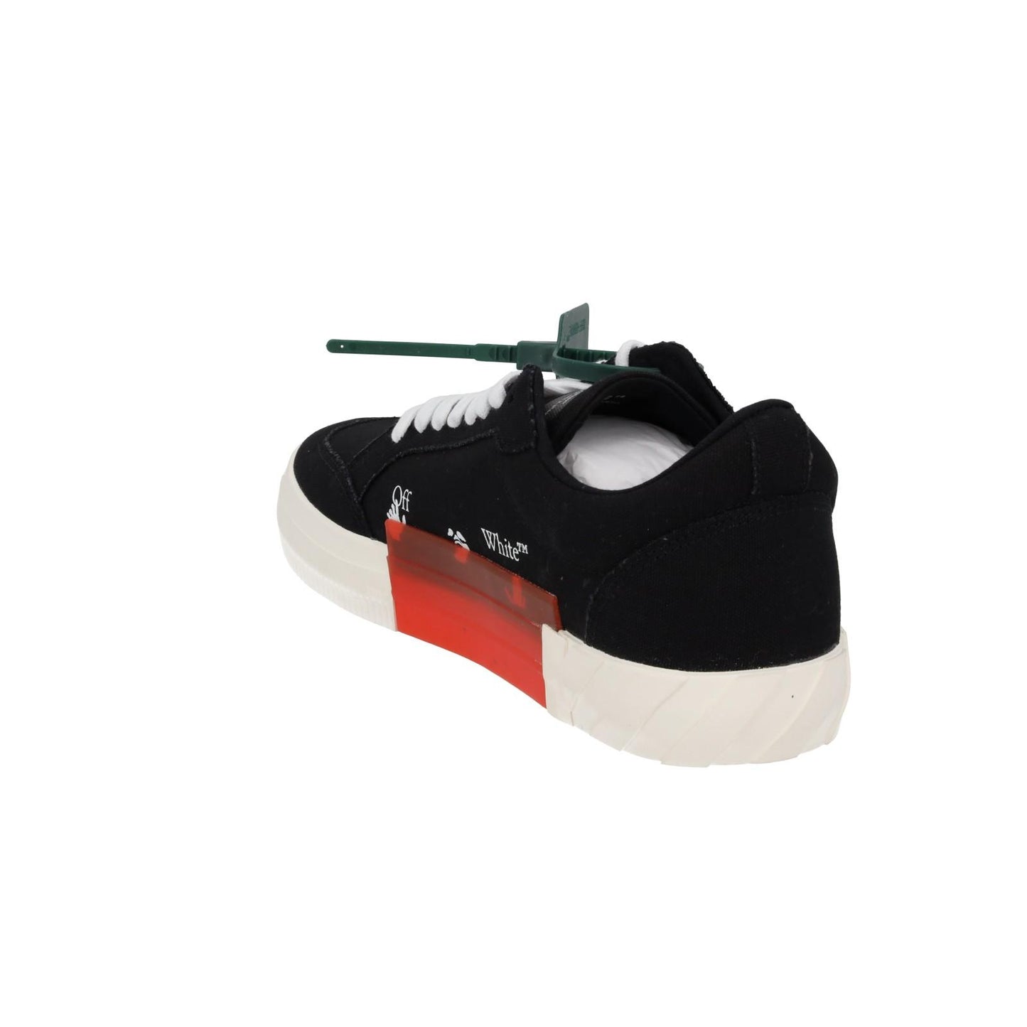 OFF WHITE Trainers Low Vulcanized Canvas Lace Up Black White UK9 NEW RRP305