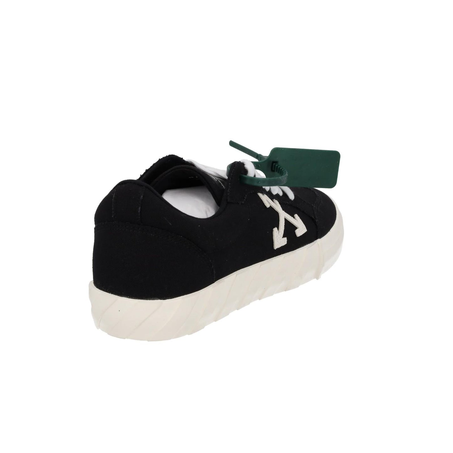 OFF WHITE Trainers Low Vulcanized Canvas Lace Up Black White UK9 NEW RRP305