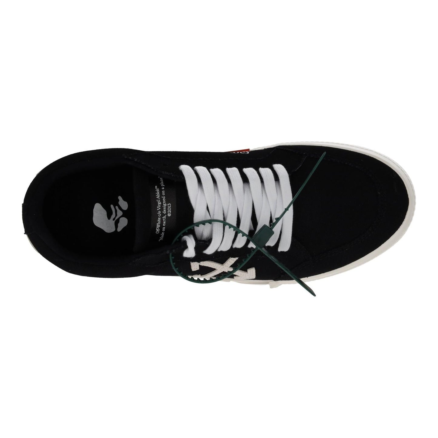 OFF WHITE Trainers Low Vulcanized Canvas Lace Up Black White UK9 NEW RRP305