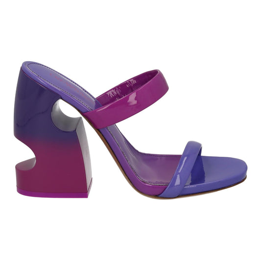 OFF-WHITE Shade Mule Shoe Block Heel Fuchsia Violet Patent EU39 UK6 NEW RRP735