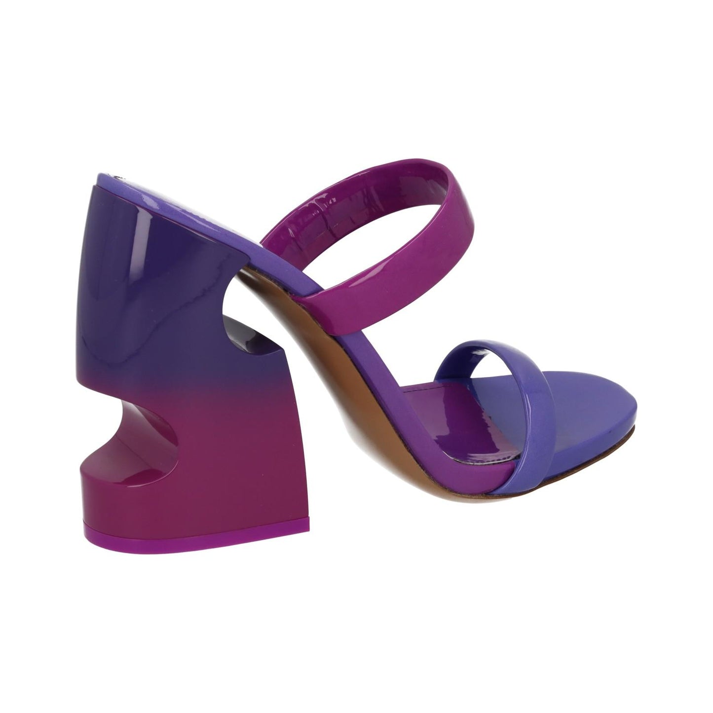 OFF-WHITE Shade Mule Shoe Block Heel Fuchsia Violet Patent EU39 UK6 NEW RRP735