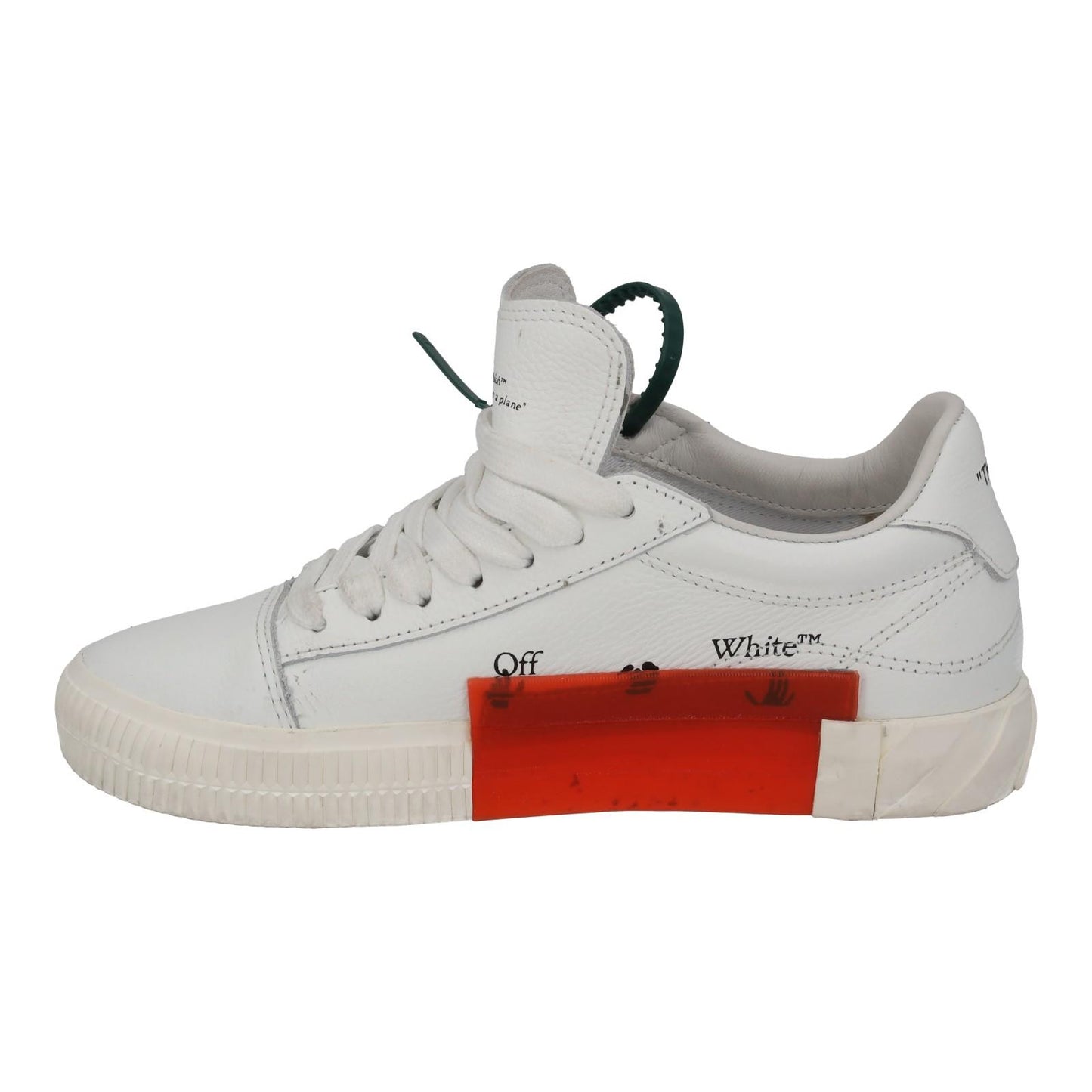 OFF-WHITE Trainers Low Vulcanized Leather Lace Up White EU37 UK4 NEW RRP355
