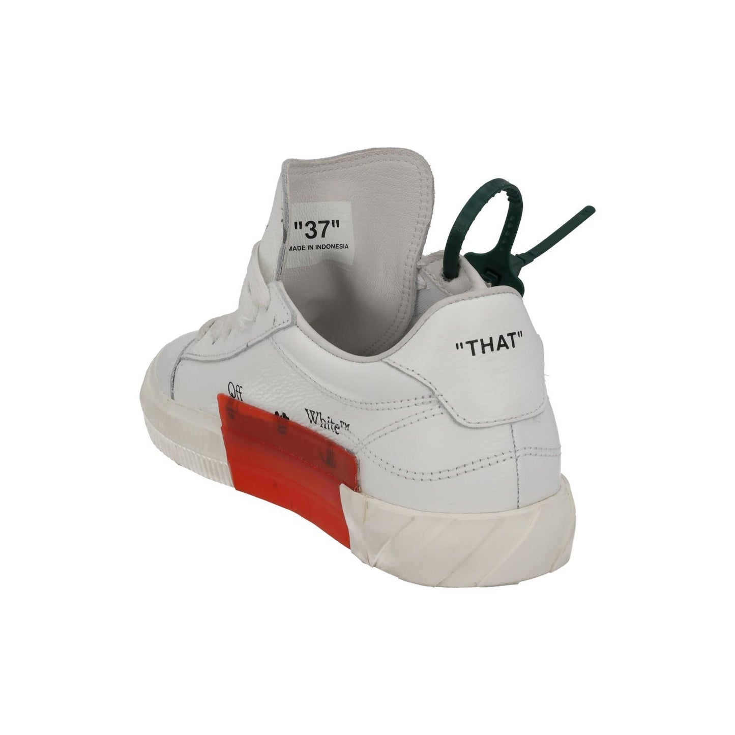 OFF-WHITE Trainers Low Vulcanized Leather Lace Up White EU37 UK4 NEW RRP355