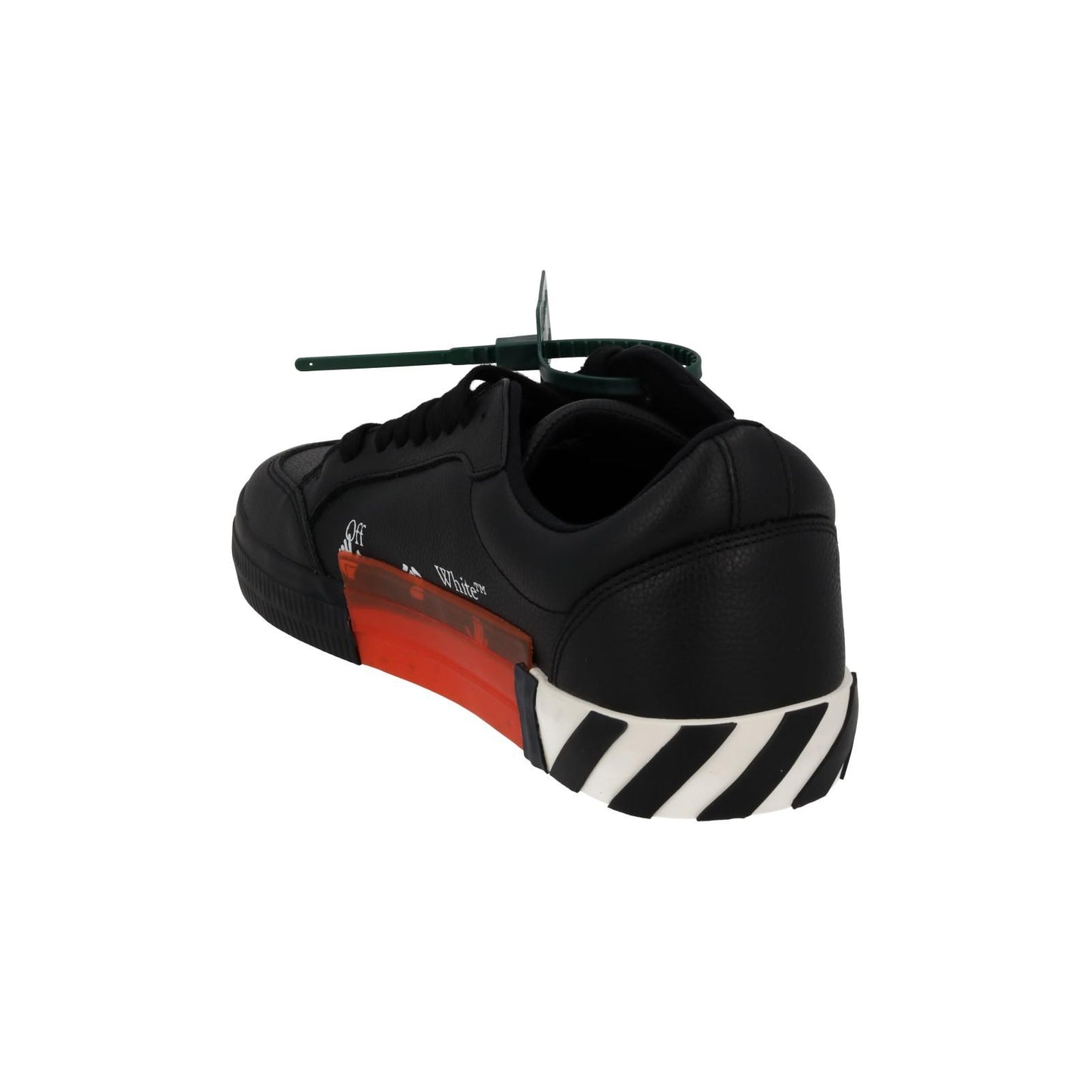 OFF-WHITE Trainers Low Vulcanized Leather Lace Up Black White UK12 NEW RRP365