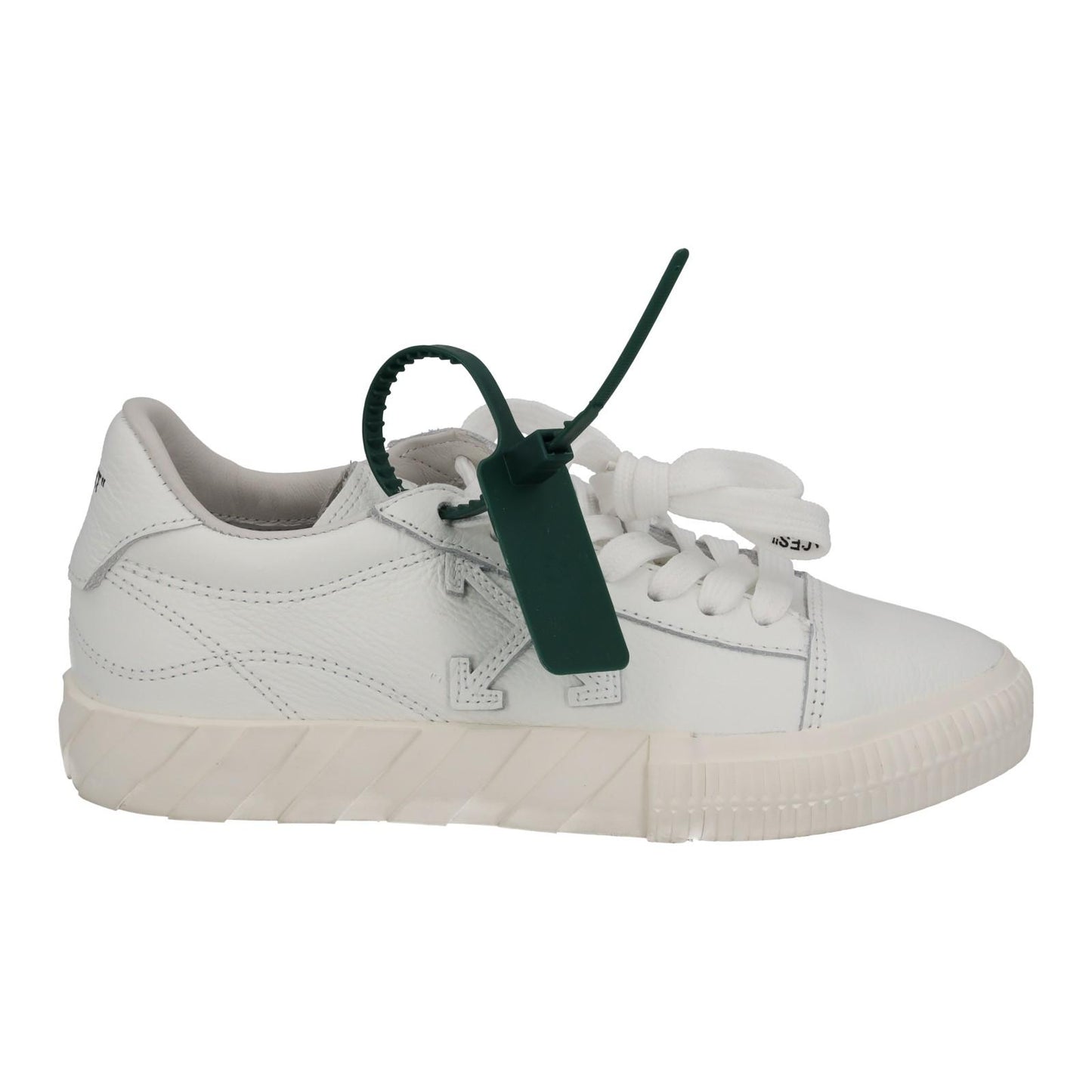OFF-WHITE Trainers Low Vulcanized Leather Lace Up Sneakers White UK4 NEW RRP355