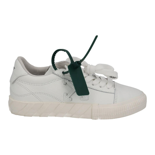 OFF-WHITE Trainers Low Vulcanized Leather Lace Up Sneakers White UK4 NEW RRP355
