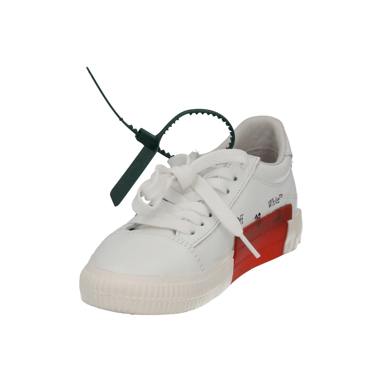 OFF-WHITE Trainers Low Vulcanized Leather Lace Up Sneakers White UK4 NEW RRP355