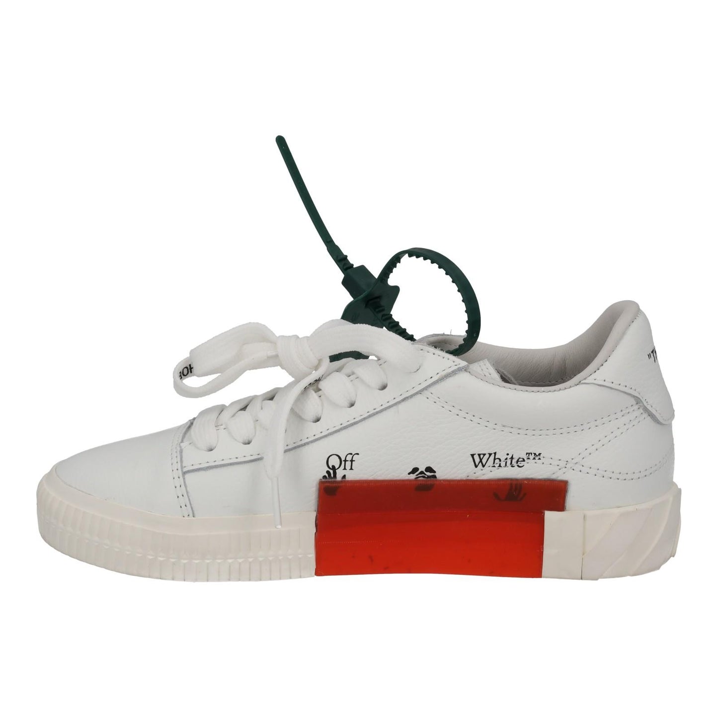 OFF-WHITE Trainers Low Vulcanized Leather Lace Up Sneakers White UK4 NEW RRP355