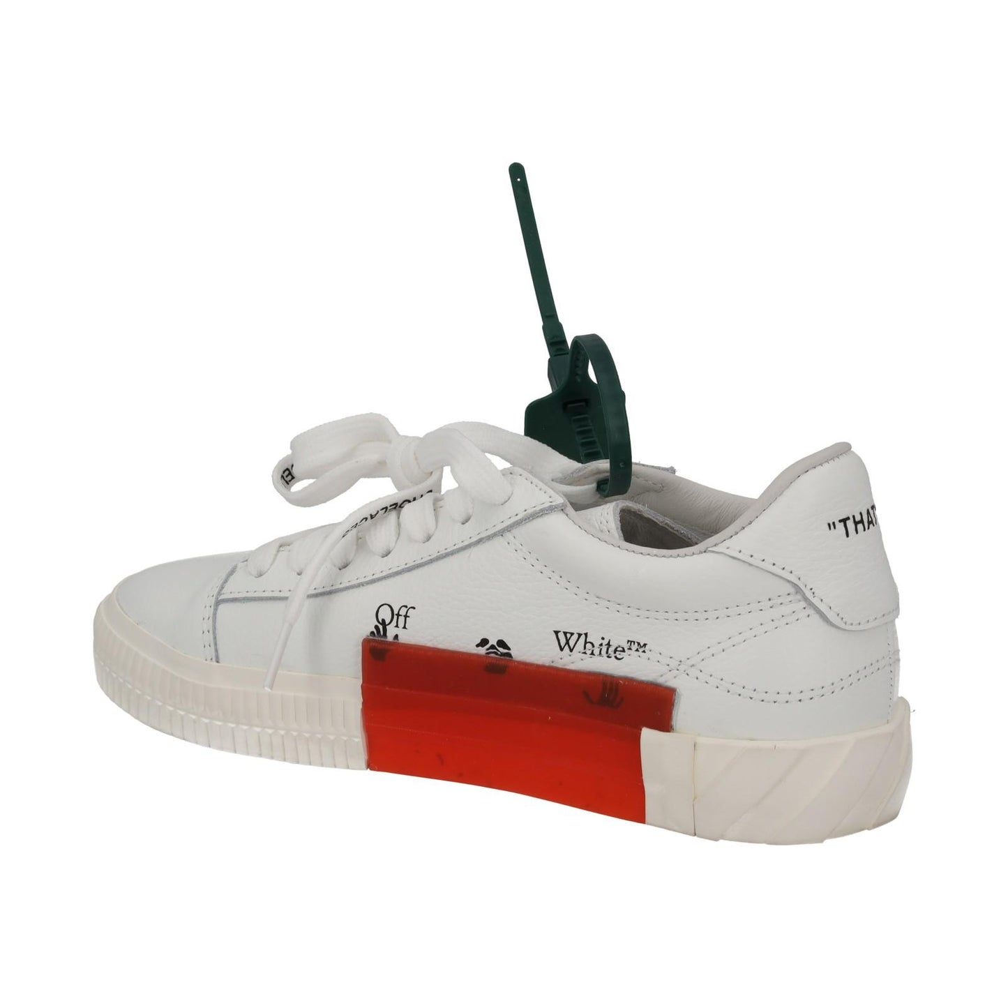 OFF-WHITE Trainers Low Vulcanized Leather Lace Up Sneakers White UK4 NEW RRP355