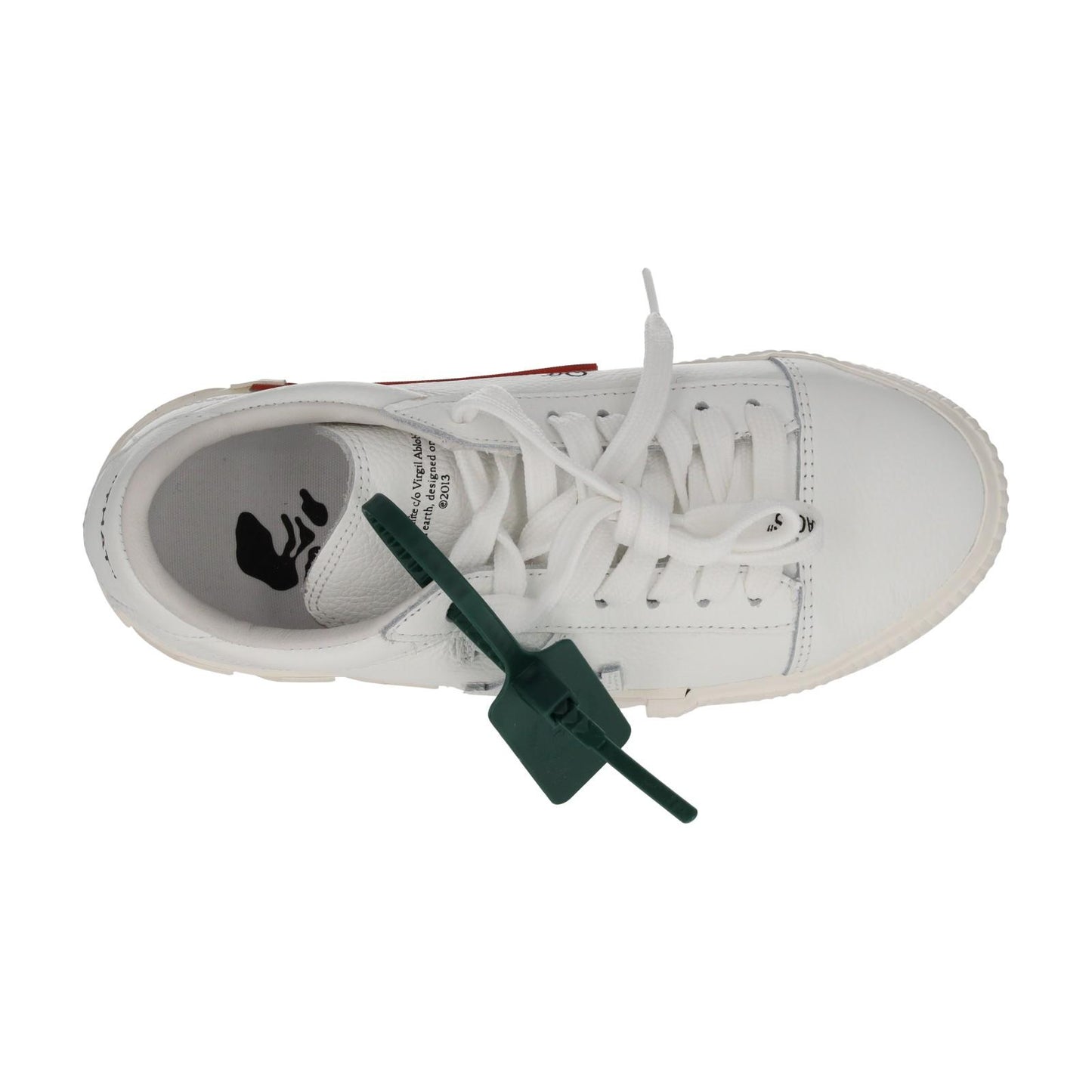 OFF-WHITE Trainers Low Vulcanized Leather Lace Up Sneakers White UK4 NEW RRP355