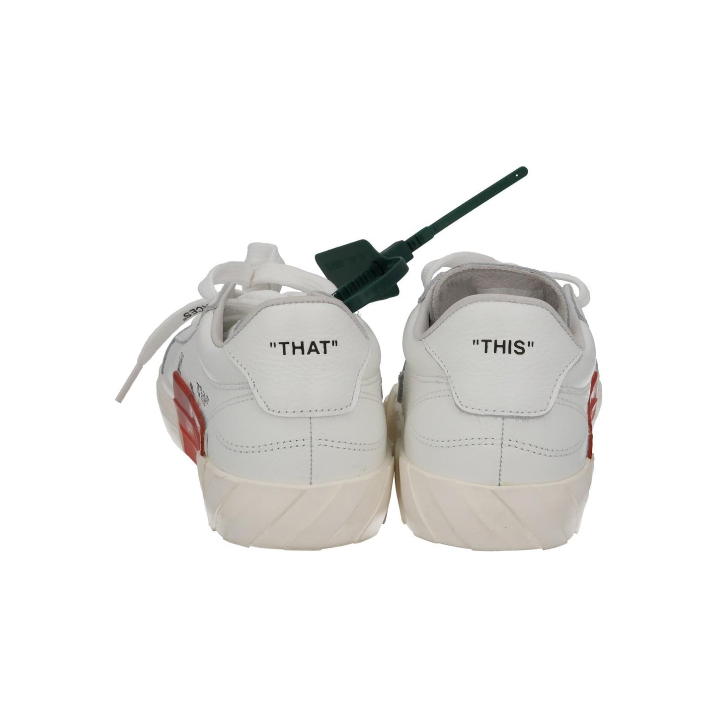 OFF-WHITE Trainers Low Vulcanized Leather Lace Up Sneakers White UK4 NEW RRP355