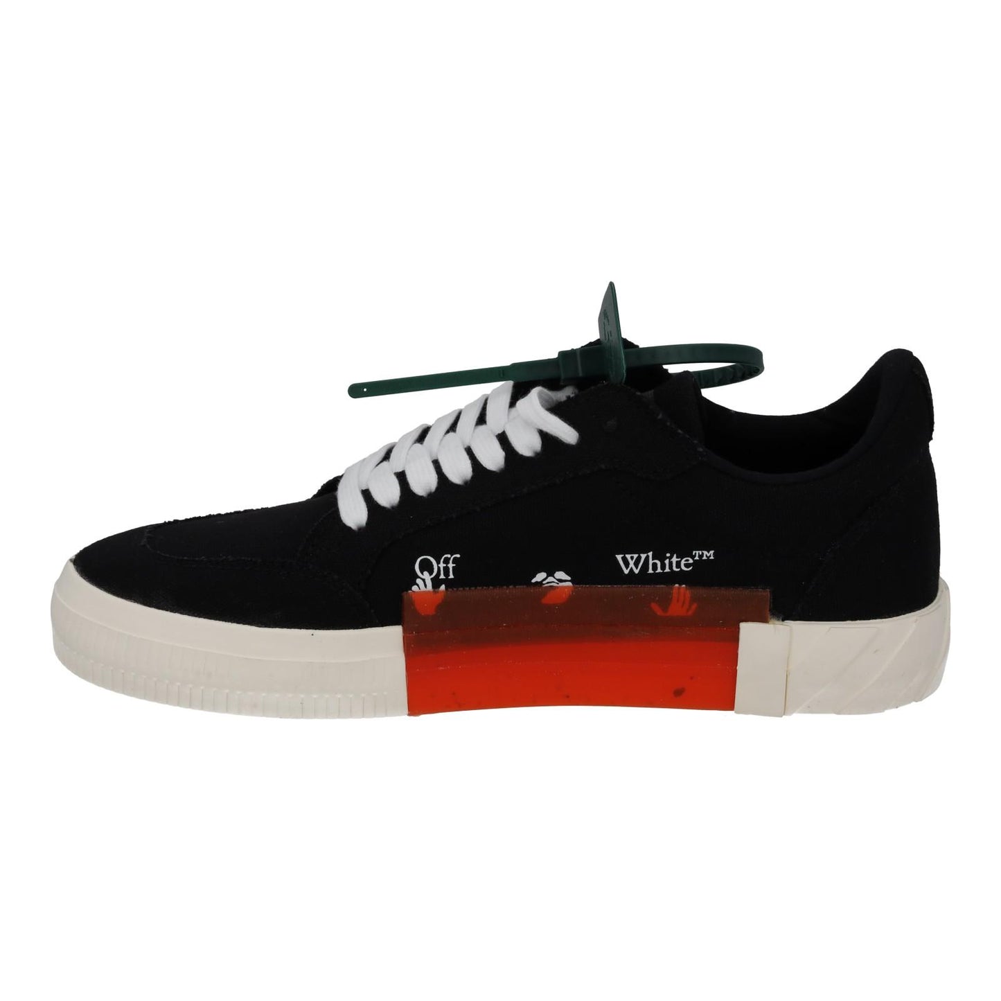 OFF-WHITE Trainers Low Vulcanized Canvas Black White IT41 UK7 NEW RRP305