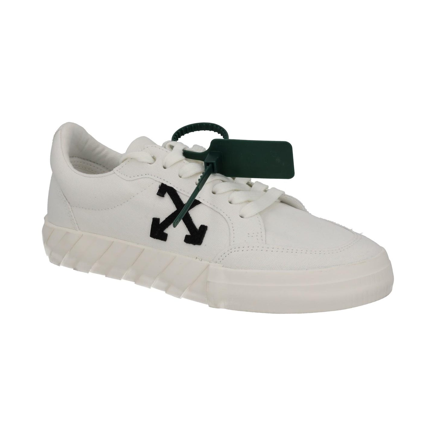 OFF-WHITE Trainers Low Vulcanized Eco Canvas White Black EU40 UK7 NEW RRP245