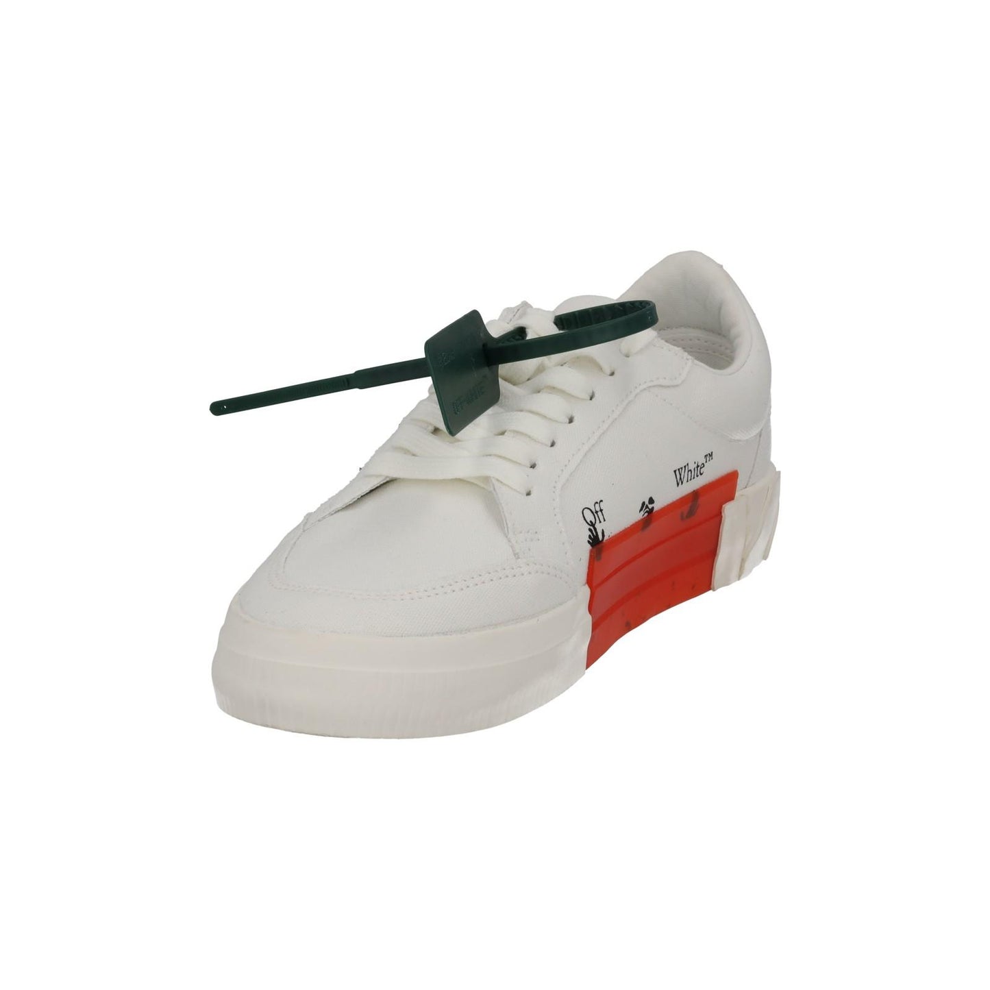 OFF-WHITE Trainers Low Vulcanized Eco Canvas White Black EU40 UK7 NEW RRP245
