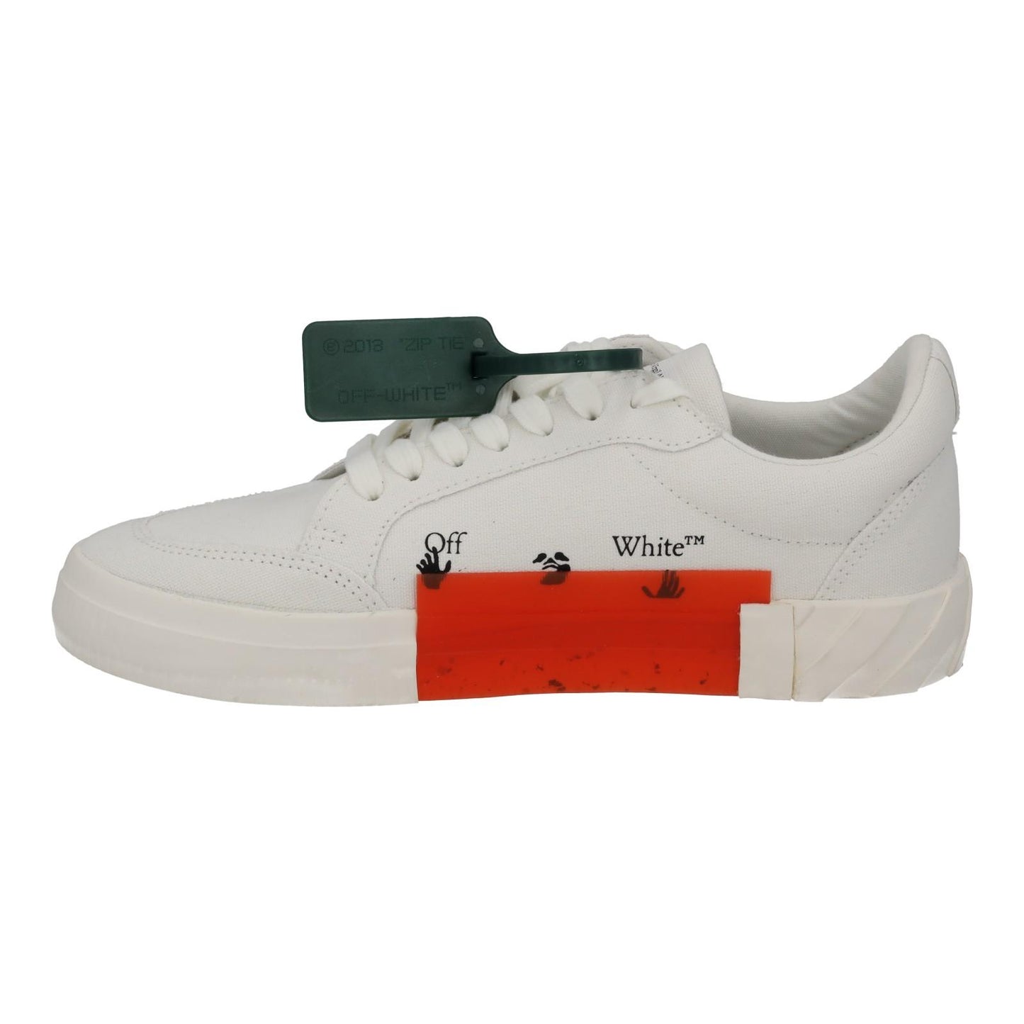 OFF-WHITE Trainers Low Vulcanized Eco Canvas White Black EU40 UK7 NEW RRP245