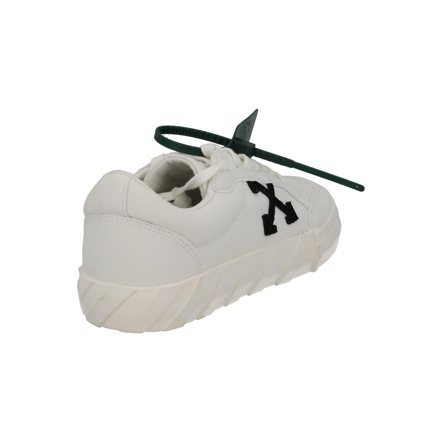 OFF-WHITE Trainers Low Vulcanized Eco Canvas White Black EU40 UK7 NEW RRP245