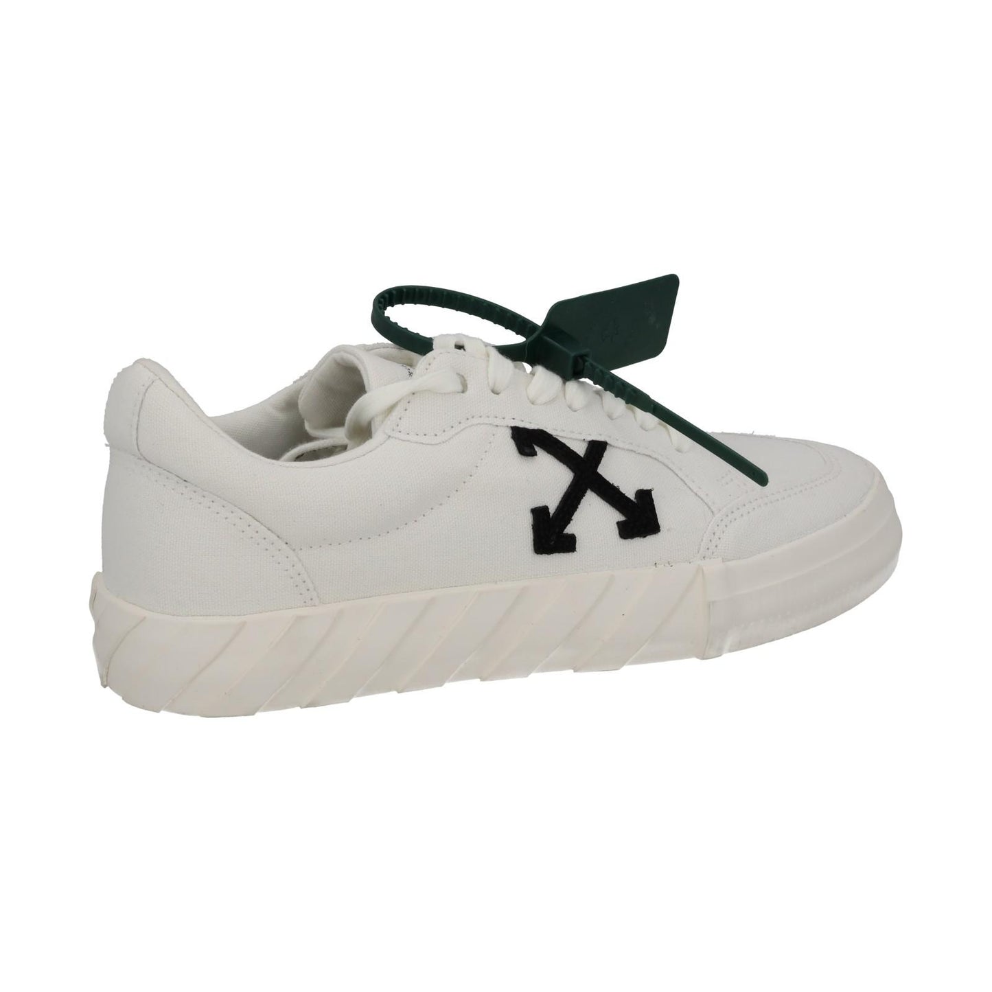 OFF-WHITE Trainers Low Vulcanized Eco Canvas White Black EU40 UK7 NEW RRP245