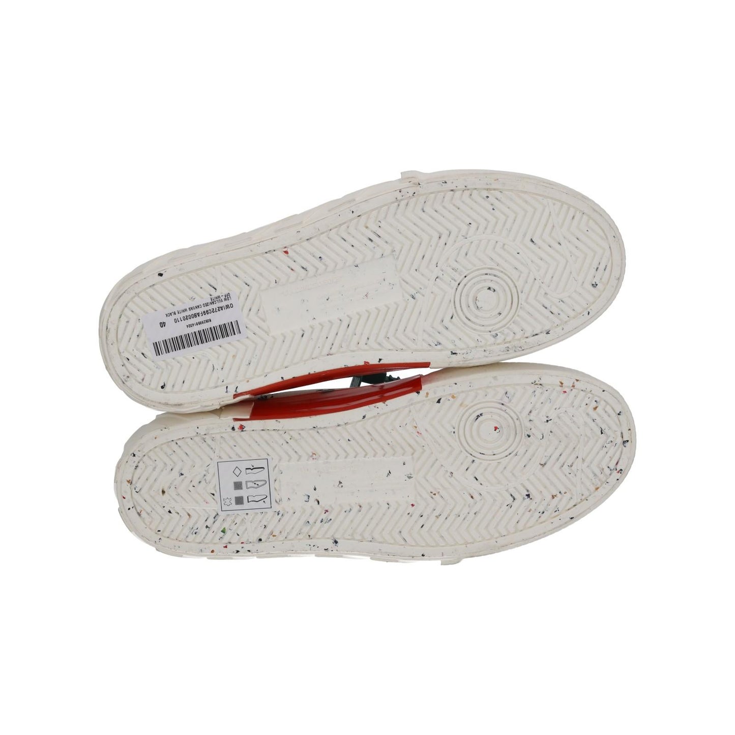 OFF-WHITE Trainers Low Vulcanized Eco Canvas White Black EU40 UK7 NEW RRP245