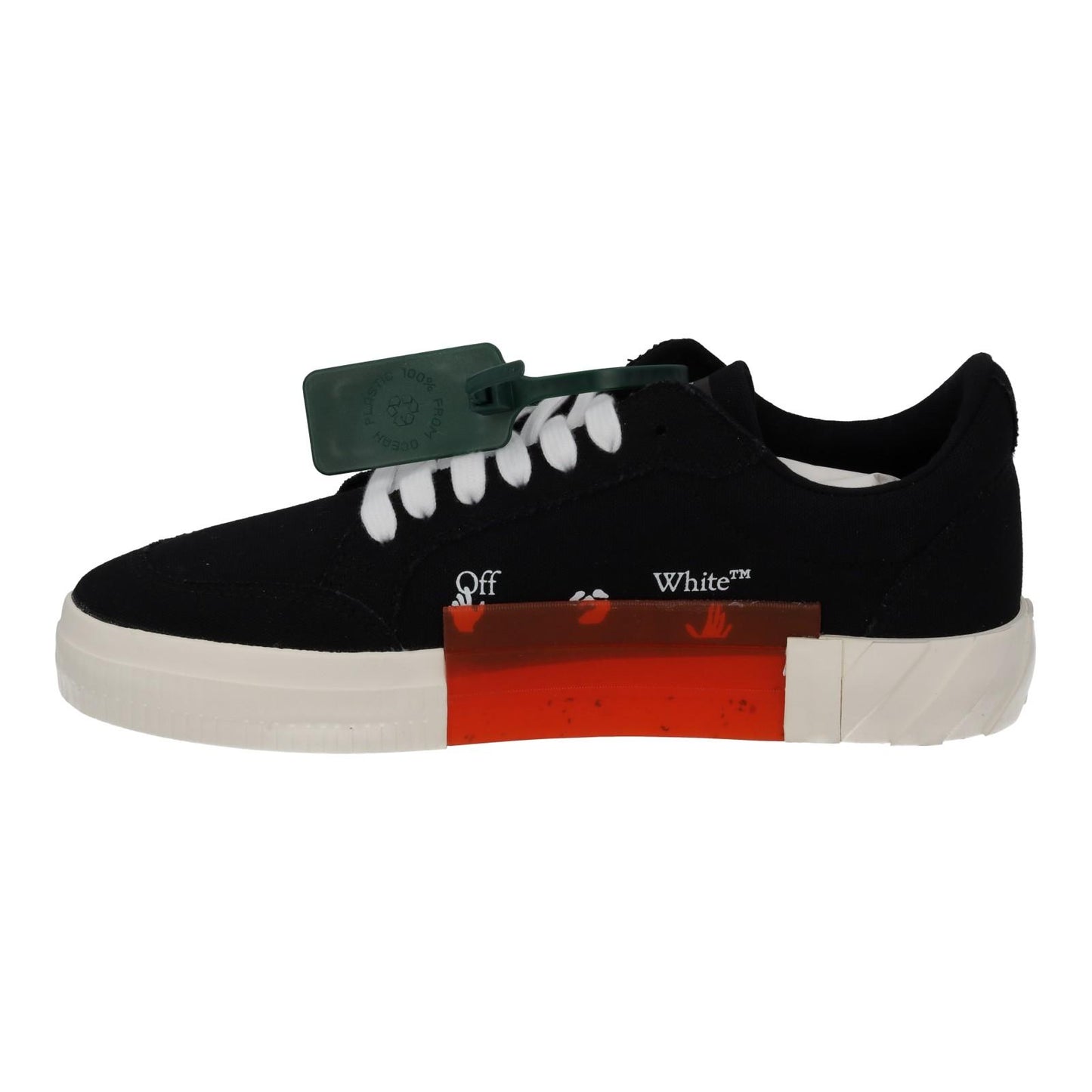 OFF-WHITE Trainers Low Vulcanized Canvas Black White IT40 UK6 NEW RRP305