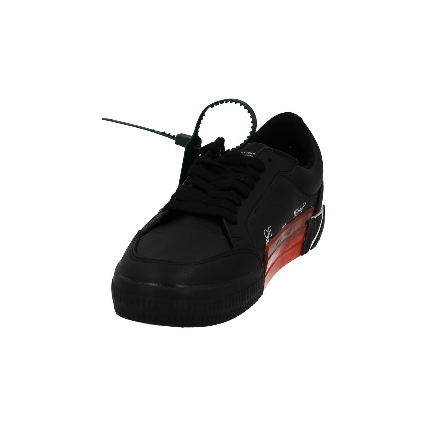 OFF-WHITE Trainers Low Vulcanized Leather Lace Up Black White UK9 NEW RRP365