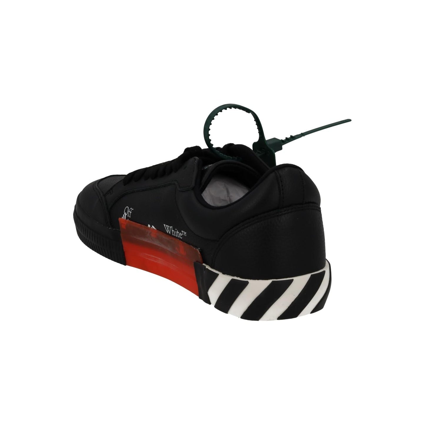 OFF-WHITE Trainers Low Vulcanized Leather Lace Up Black White UK9 NEW RRP365