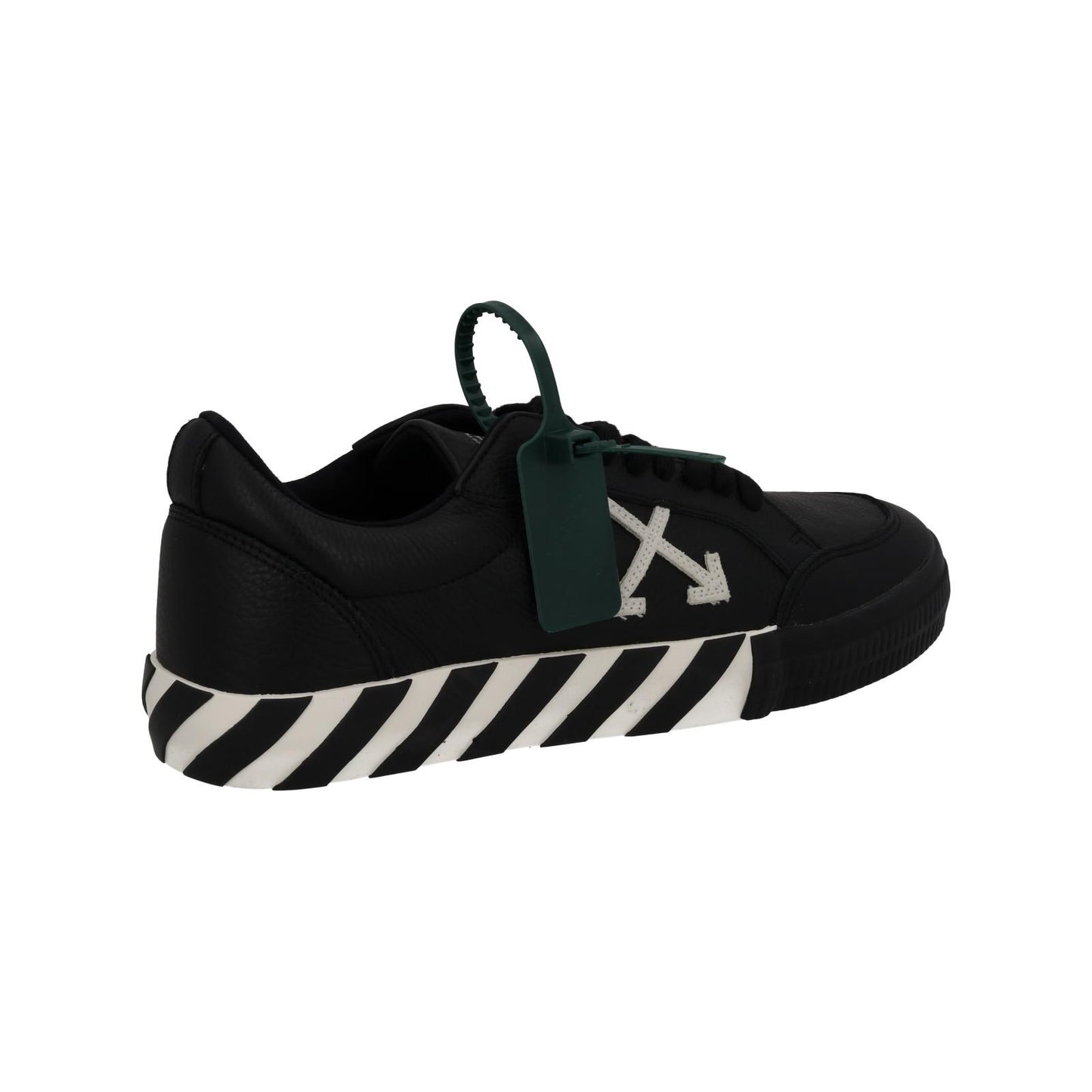 OFF-WHITE Trainers Low Vulcanized Leather Lace Up Black White UK9 NEW RRP365