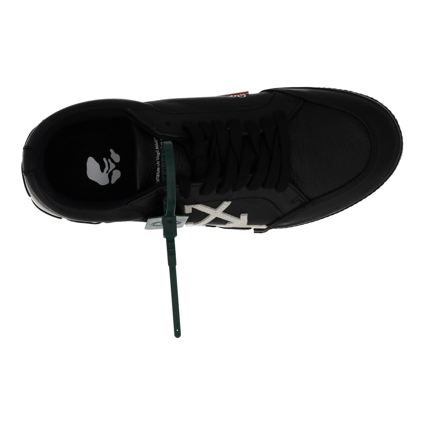 OFF-WHITE Trainers Low Vulcanized Leather Lace Up Black White UK9 NEW RRP365