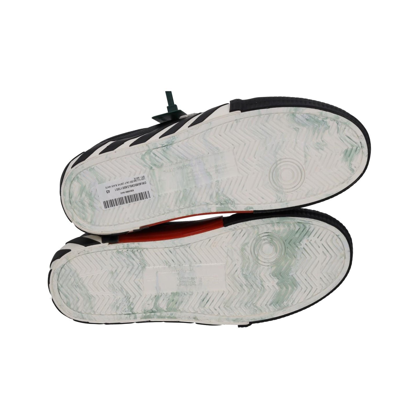 OFF-WHITE Trainers Low Vulcanized Leather Lace Up Black White UK9 NEW RRP365