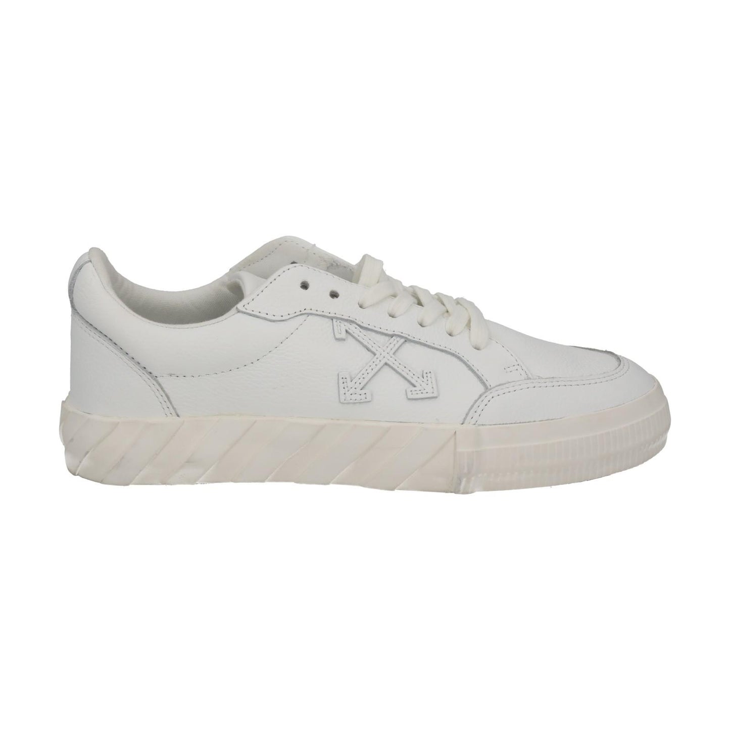 OFF-WHITE Trainers Low Vulcanized White Leather Men's IT40 UK8 NEW RRP355