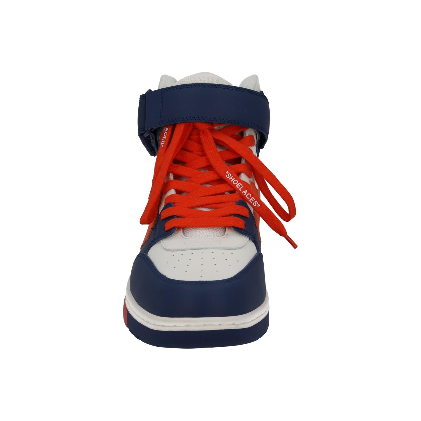 OFF-WHITE Out Of Office Trainers Mid Top Navy Orange Leather IT41 UK7 NEW RRP595