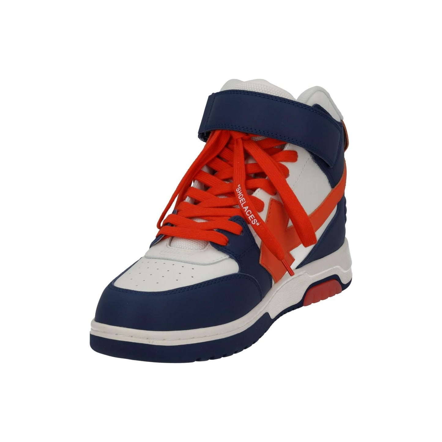 OFF-WHITE Out Of Office Trainers Mid Top Navy Orange Leather IT41 UK7 NEW RRP595