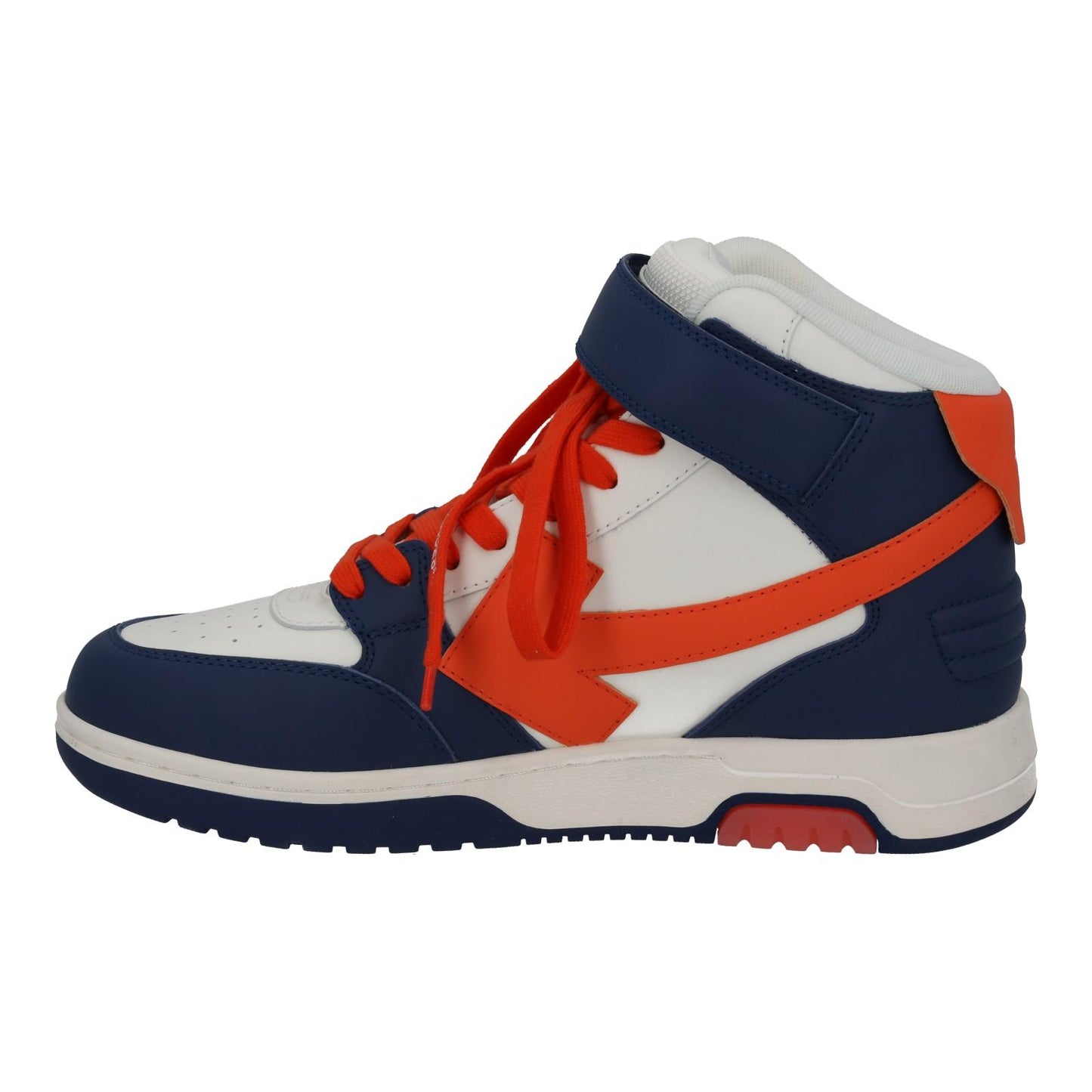 OFF-WHITE Out Of Office Trainers Mid Top Navy Orange Leather IT41 UK7 NEW RRP595