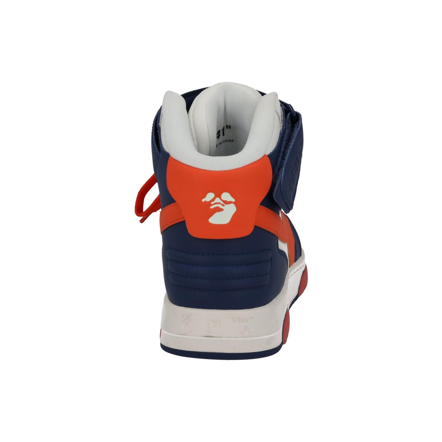 OFF-WHITE Out Of Office Trainers Mid Top Navy Orange Leather IT41 UK7 NEW RRP595