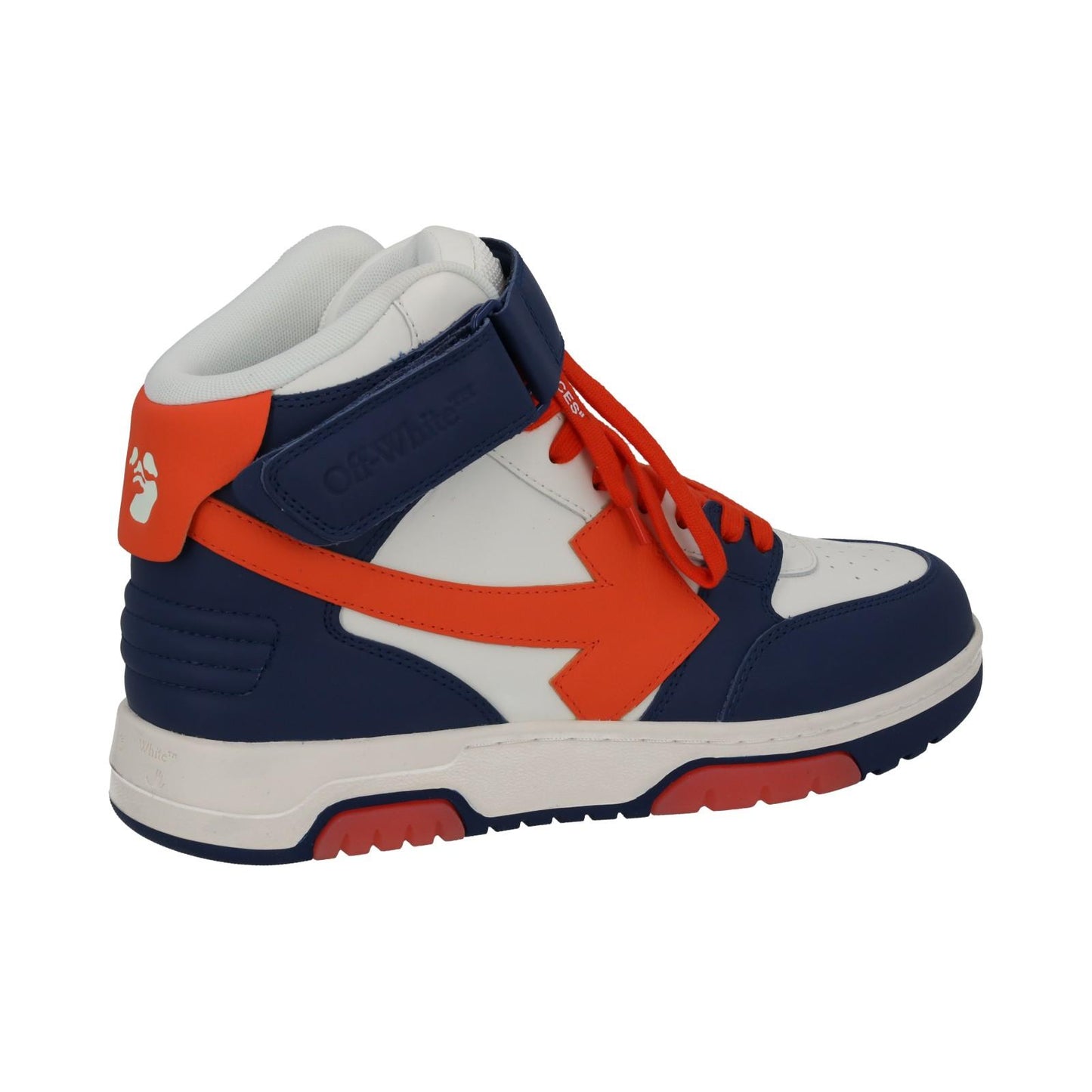 OFF-WHITE Out Of Office Trainers Mid Top Navy Orange Leather IT41 UK7 NEW RRP595