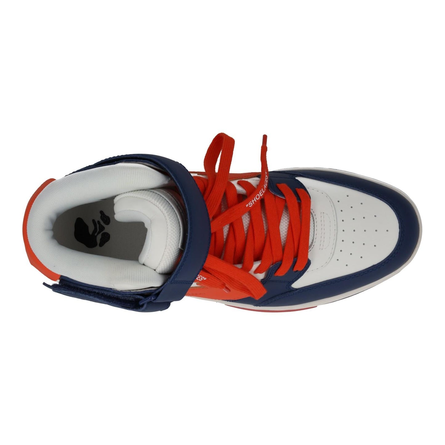 OFF-WHITE Out Of Office Trainers Mid Top Navy Orange Leather IT41 UK7 NEW RRP595
