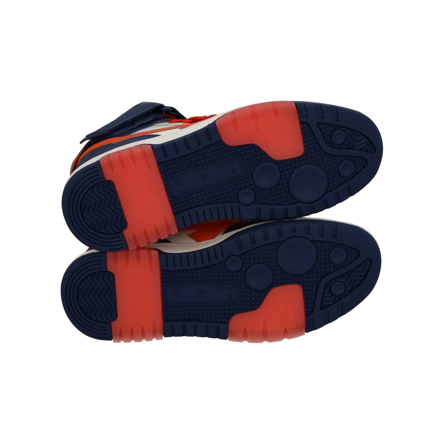 OFF-WHITE Out Of Office Trainers Mid Top Navy Orange Leather IT41 UK7 NEW RRP595