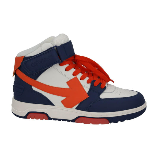 OFF-WHITE Out Of Office Trainers Mid Top Navy Orange Leather UK7 NEW RRP595