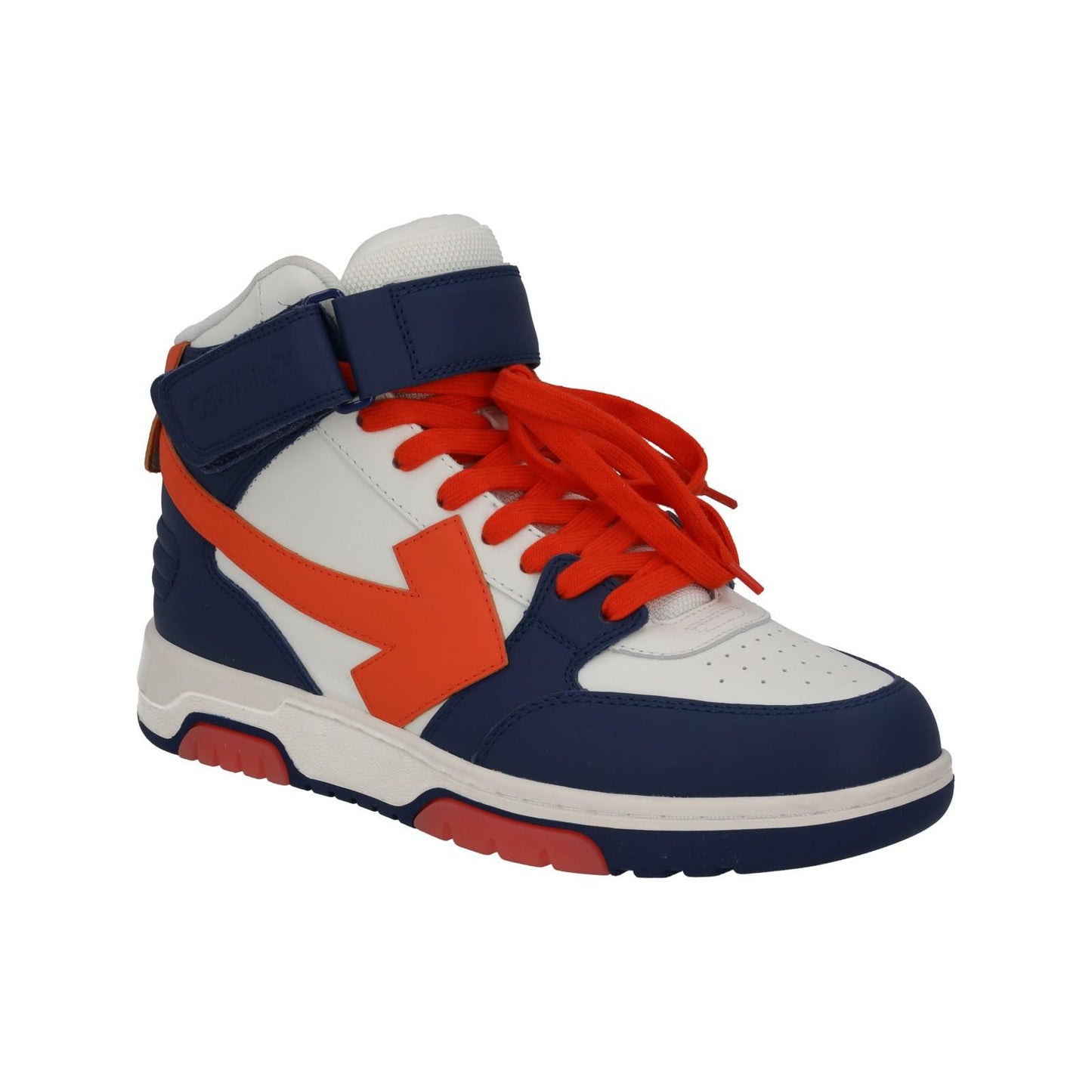 OFF-WHITE Out Of Office Trainers Mid Top Navy Orange Leather UK7 NEW RRP595