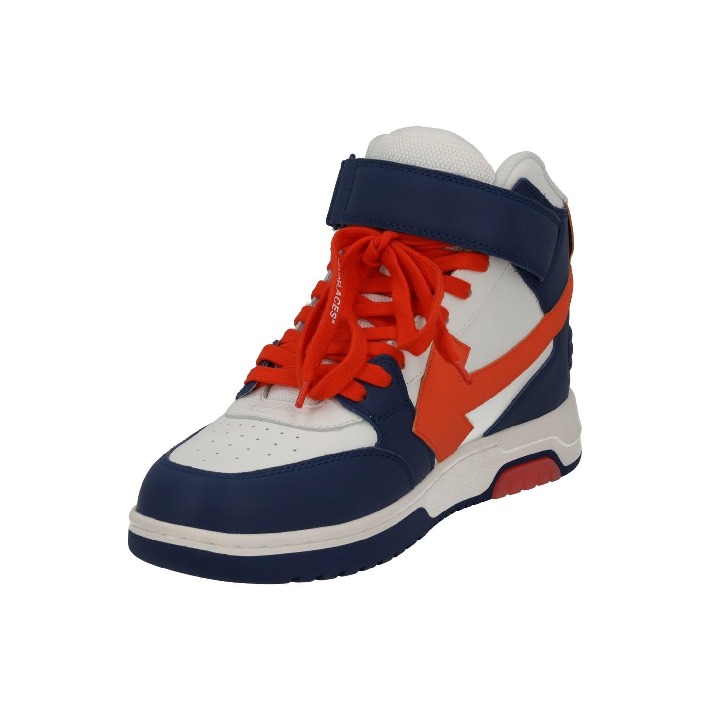 OFF-WHITE Out Of Office Trainers Mid Top Navy Orange Leather UK7 NEW RRP595
