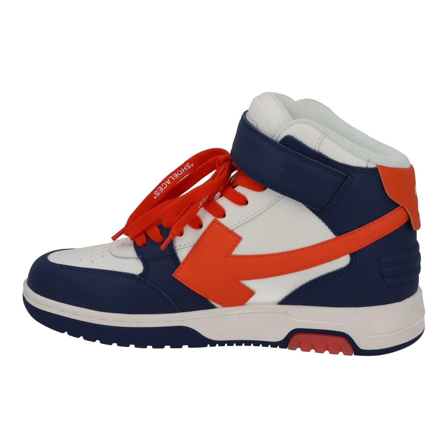 OFF-WHITE Out Of Office Trainers Mid Top Navy Orange Leather UK7 NEW RRP595