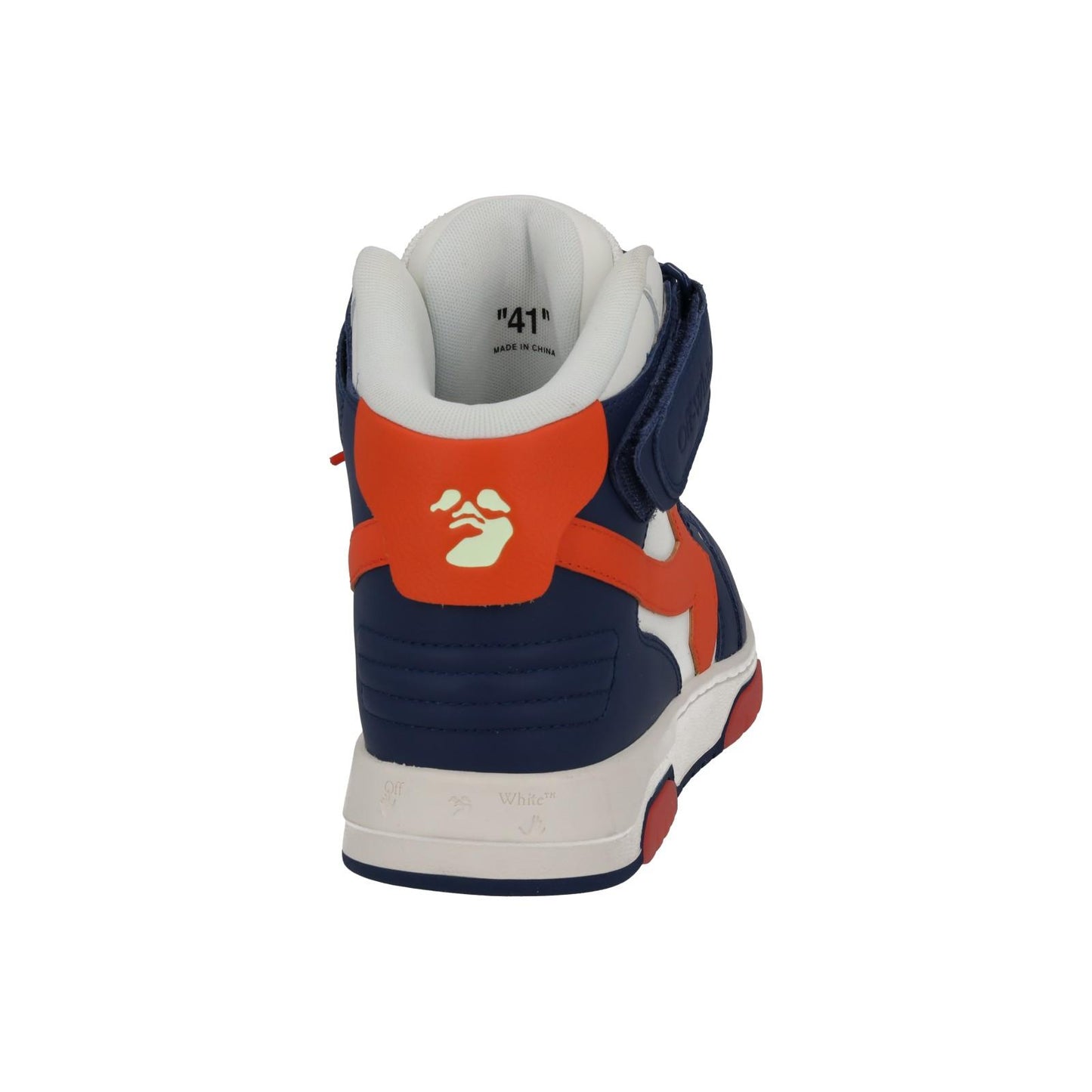OFF-WHITE Out Of Office Trainers Mid Top Navy Orange Leather UK7 NEW RRP595