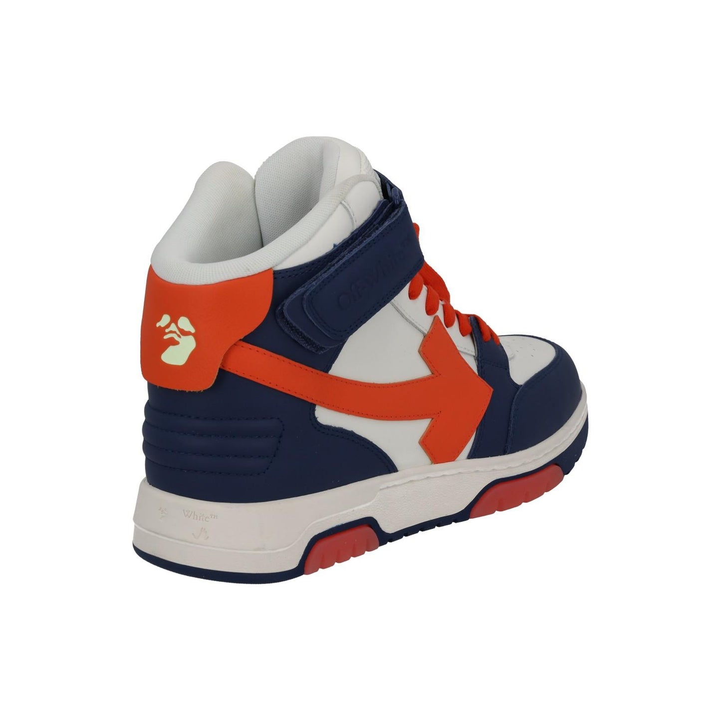 OFF-WHITE Out Of Office Trainers Mid Top Navy Orange Leather UK7 NEW RRP595