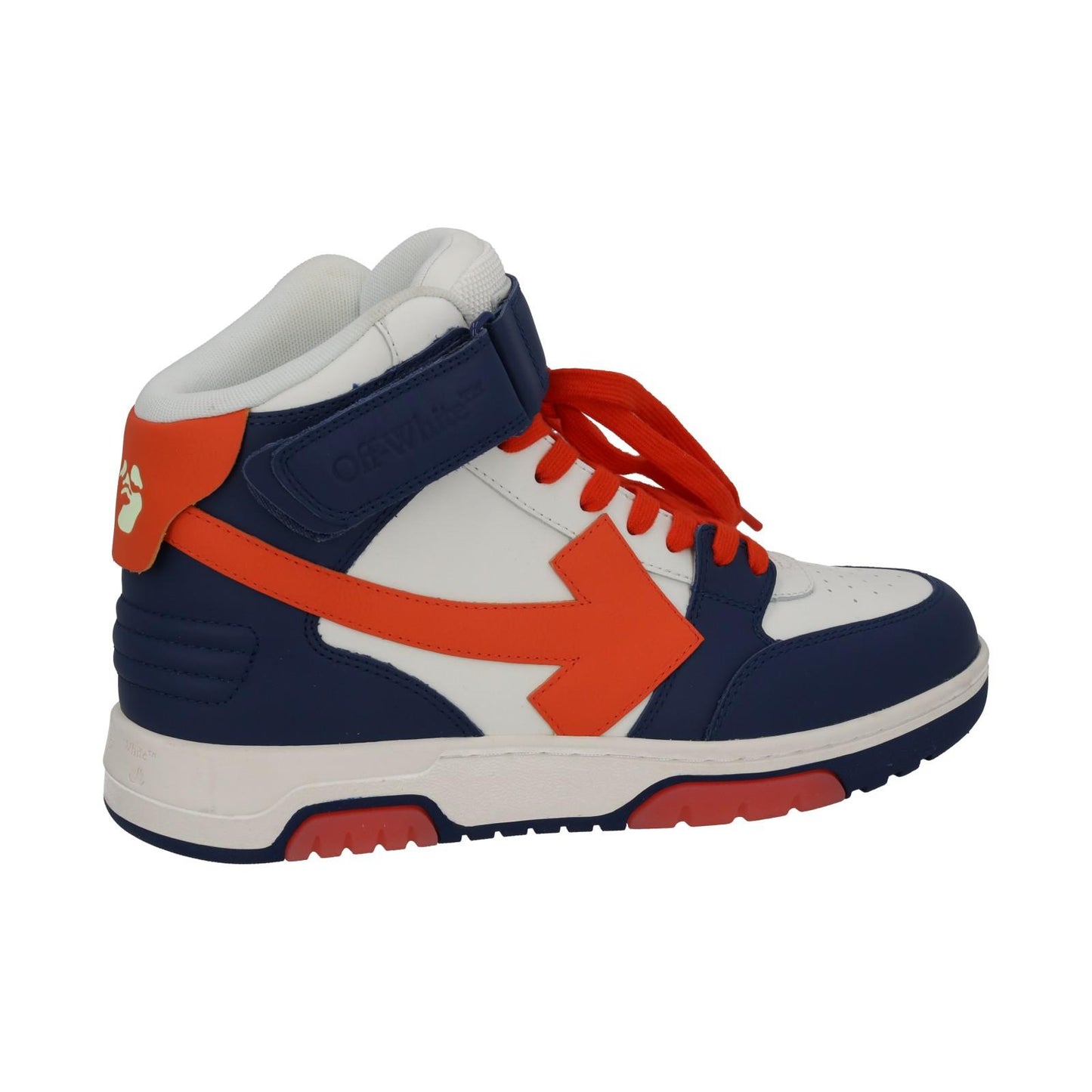 OFF-WHITE Out Of Office Trainers Mid Top Navy Orange Leather UK7 NEW RRP595