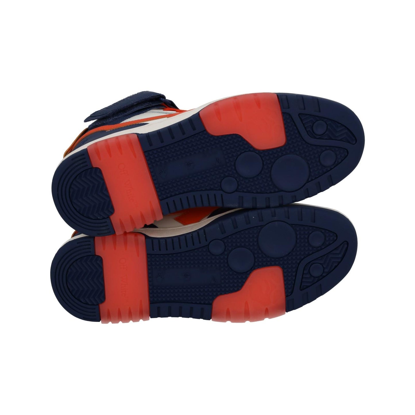 OFF-WHITE Out Of Office Trainers Mid Top Navy Orange Leather UK7 NEW RRP595