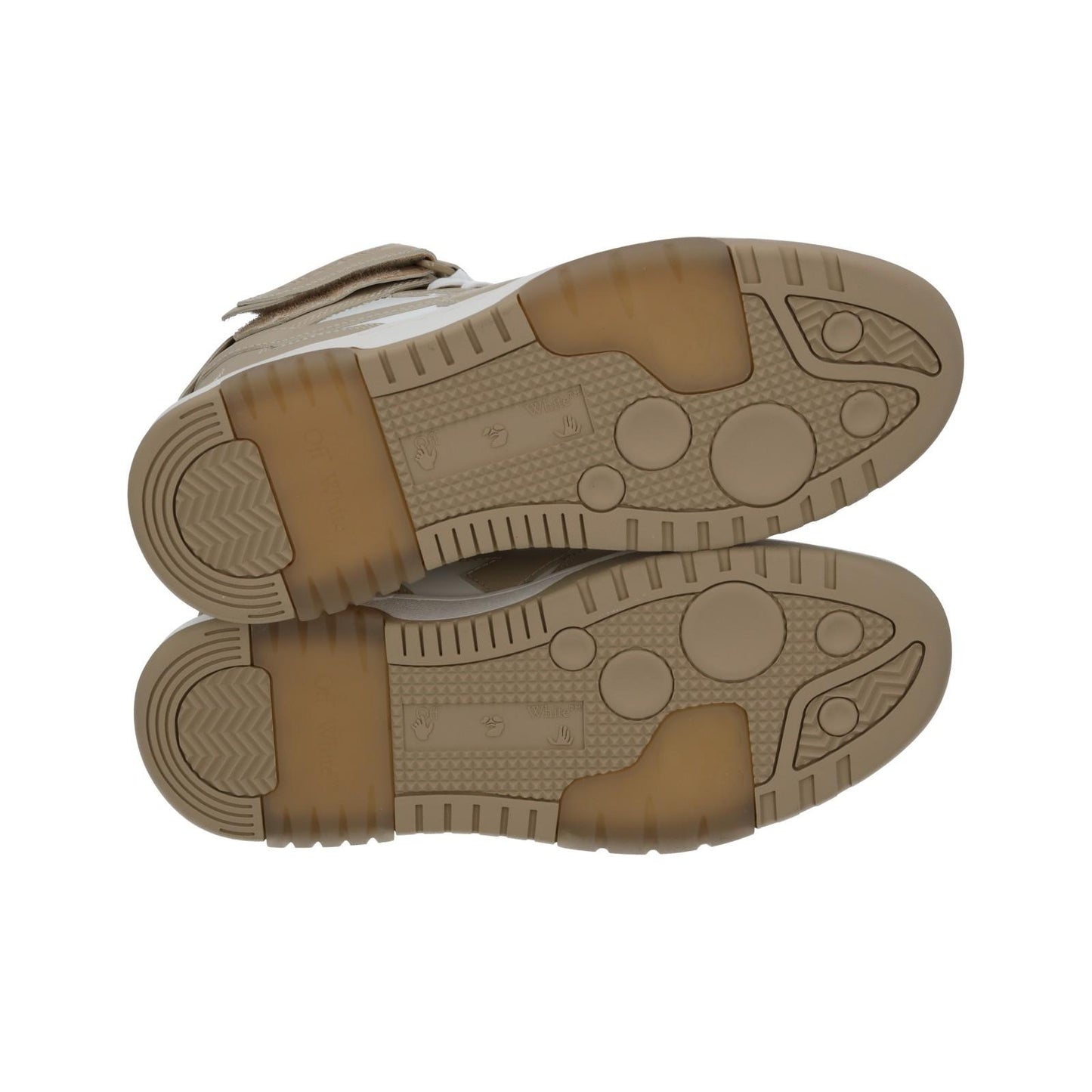 OFF-WHITE Out Of Office Trainer Mid Top Beige Leather Ladies UK7 NEW RRP595