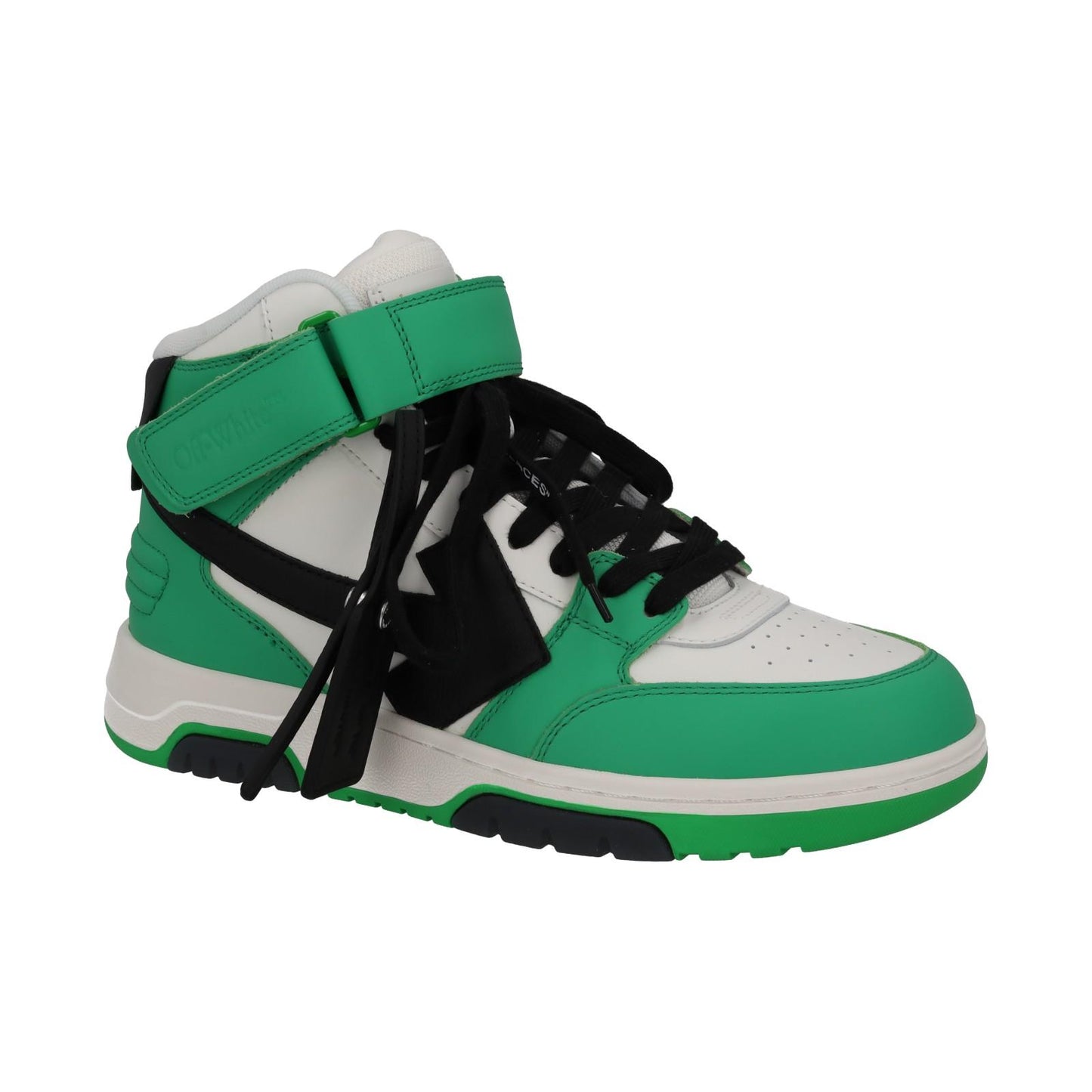 OFF-WHITE Out Of Office Trainers Mid Top Green Leather IT40 UK6 NEW RRP595